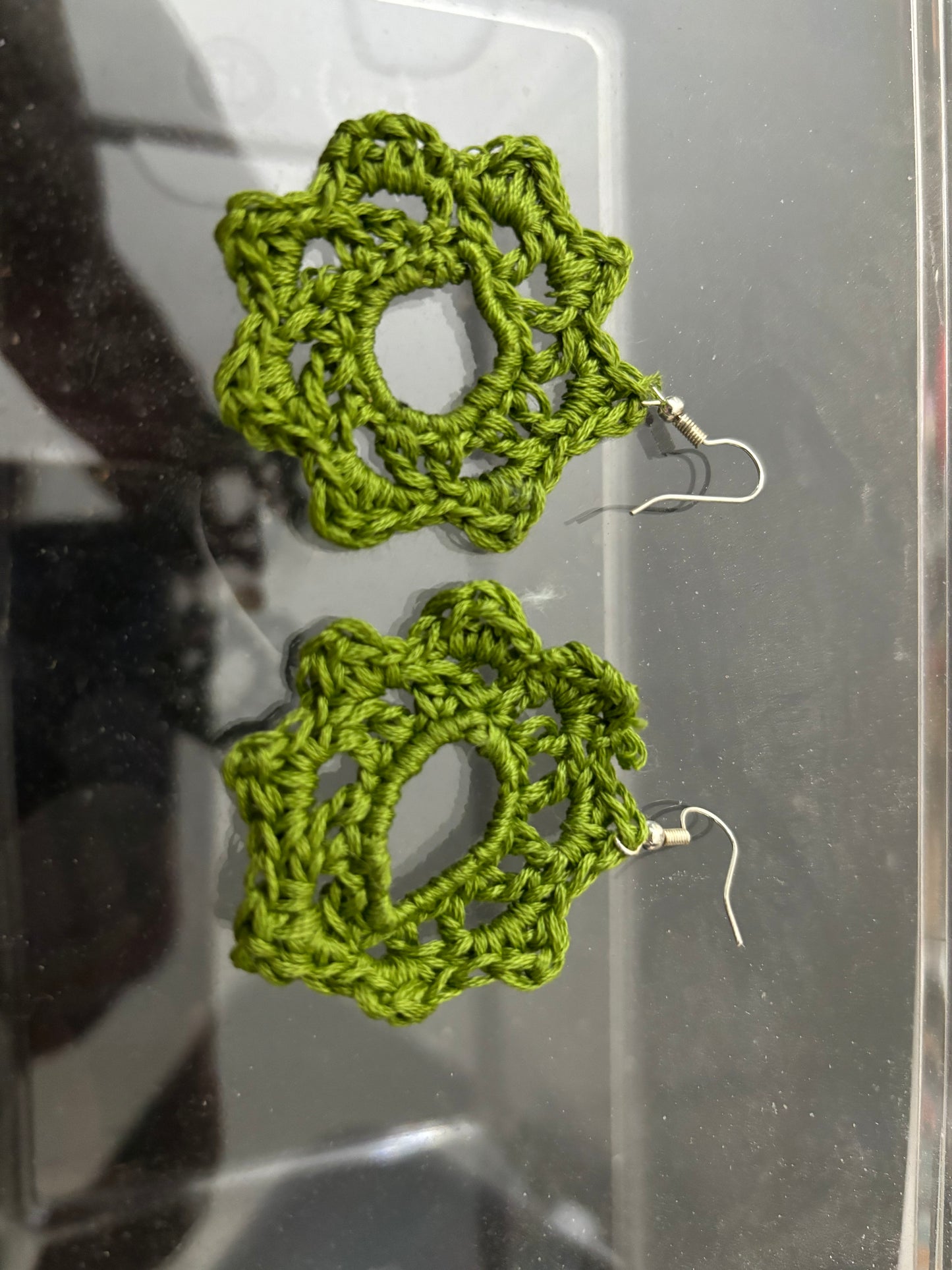 Mandala green earrings