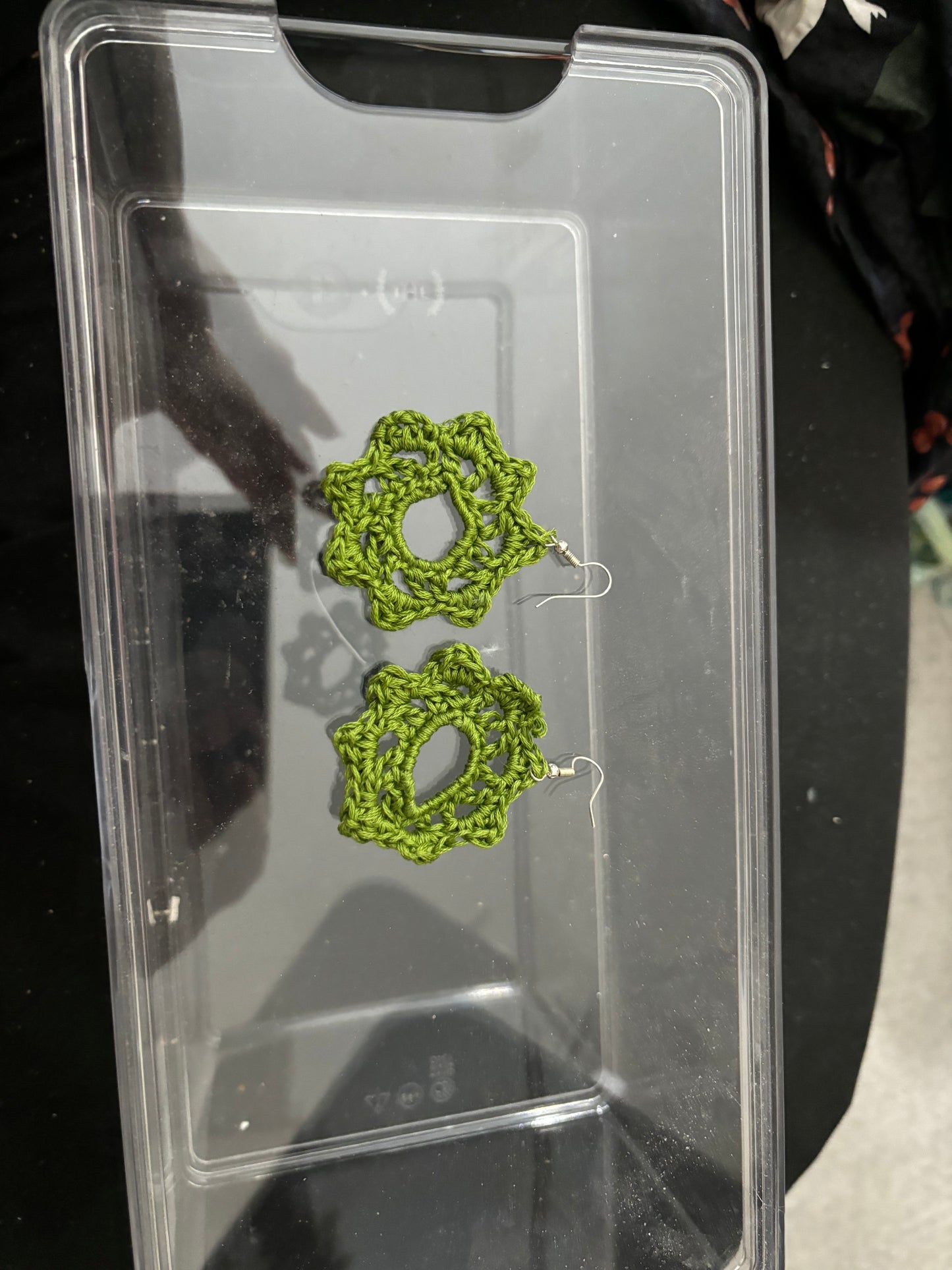 Mandala green earrings