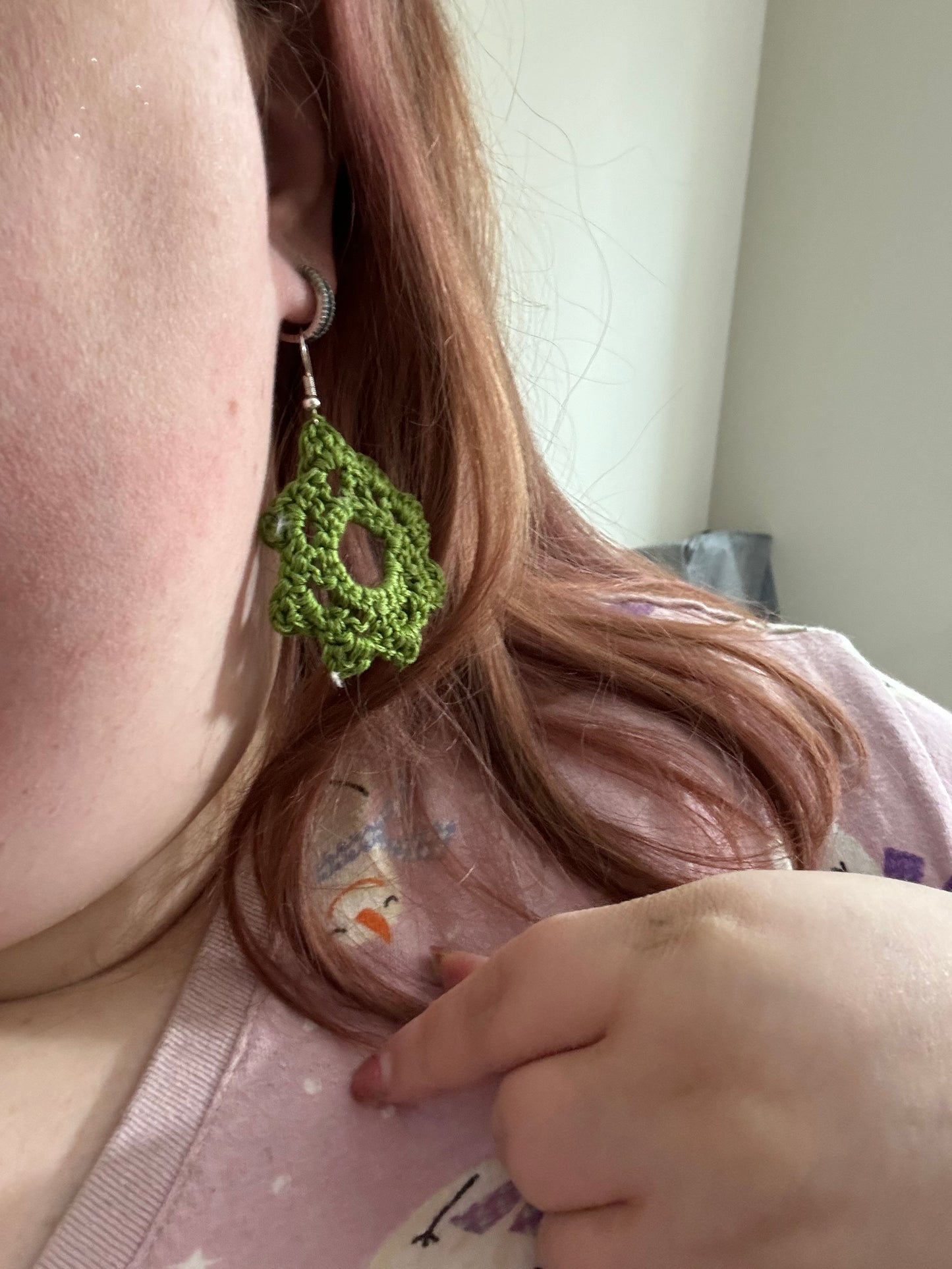 Mandala green earrings